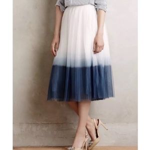 Bailey44 / Anthologie cream and blue Ombre midi tulle skirt